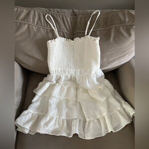 all white a little ruffled dress size medium!